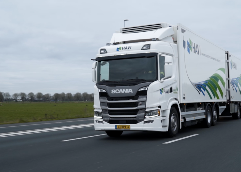 PHEV truck on the road
